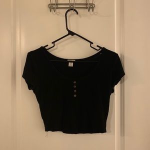 Cute black crop top